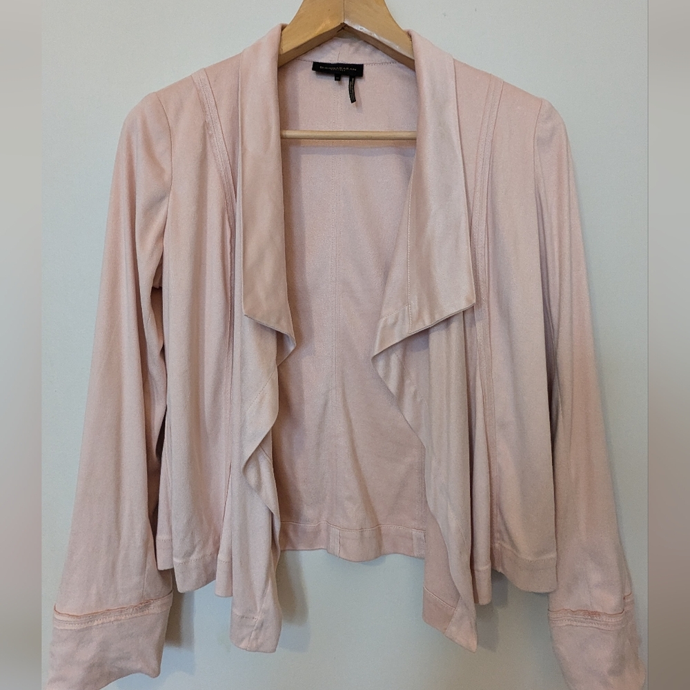 Donna Karan New York Faux-Suede Draped Open-Front Jacket XS